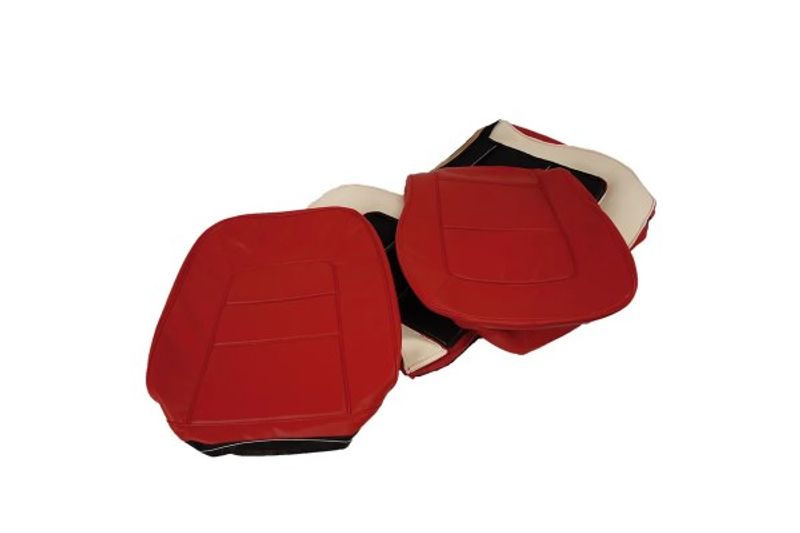 1965 CORVETTE REPRODUCTION LEATHER SEAT COVER SET RED