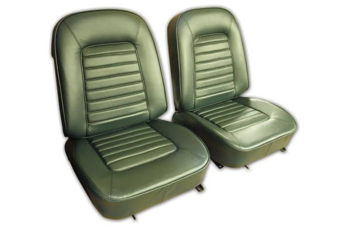 1966 CORVETTE REPRODUCTION LEATHER SEAT COVER SET GREEN
